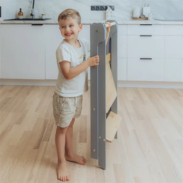 Duck Woodworks Foldbart Læringstårn Grey