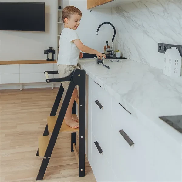 Duck Woodworks Foldbart Læringstårn Black