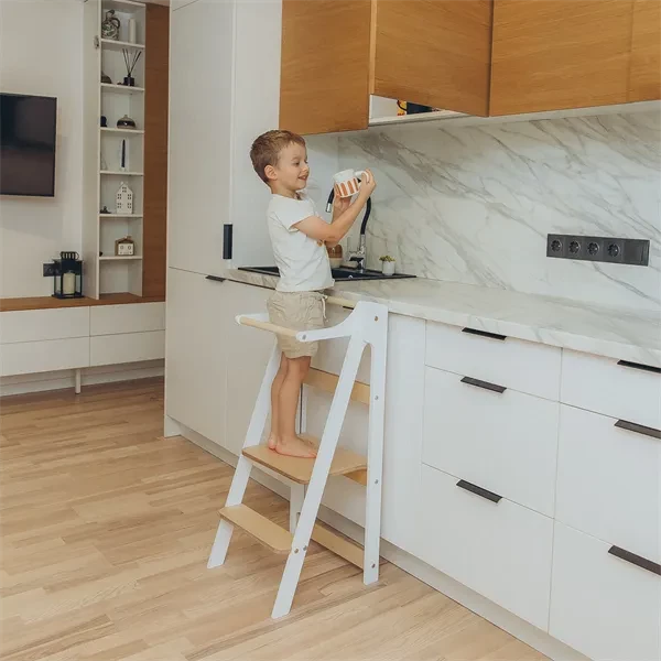 Duck Woodworks Foldbart Læringstårn White