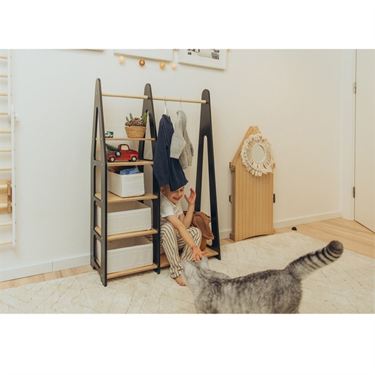 Duck Woodworks Børnegarderobe u. Skuffer Black