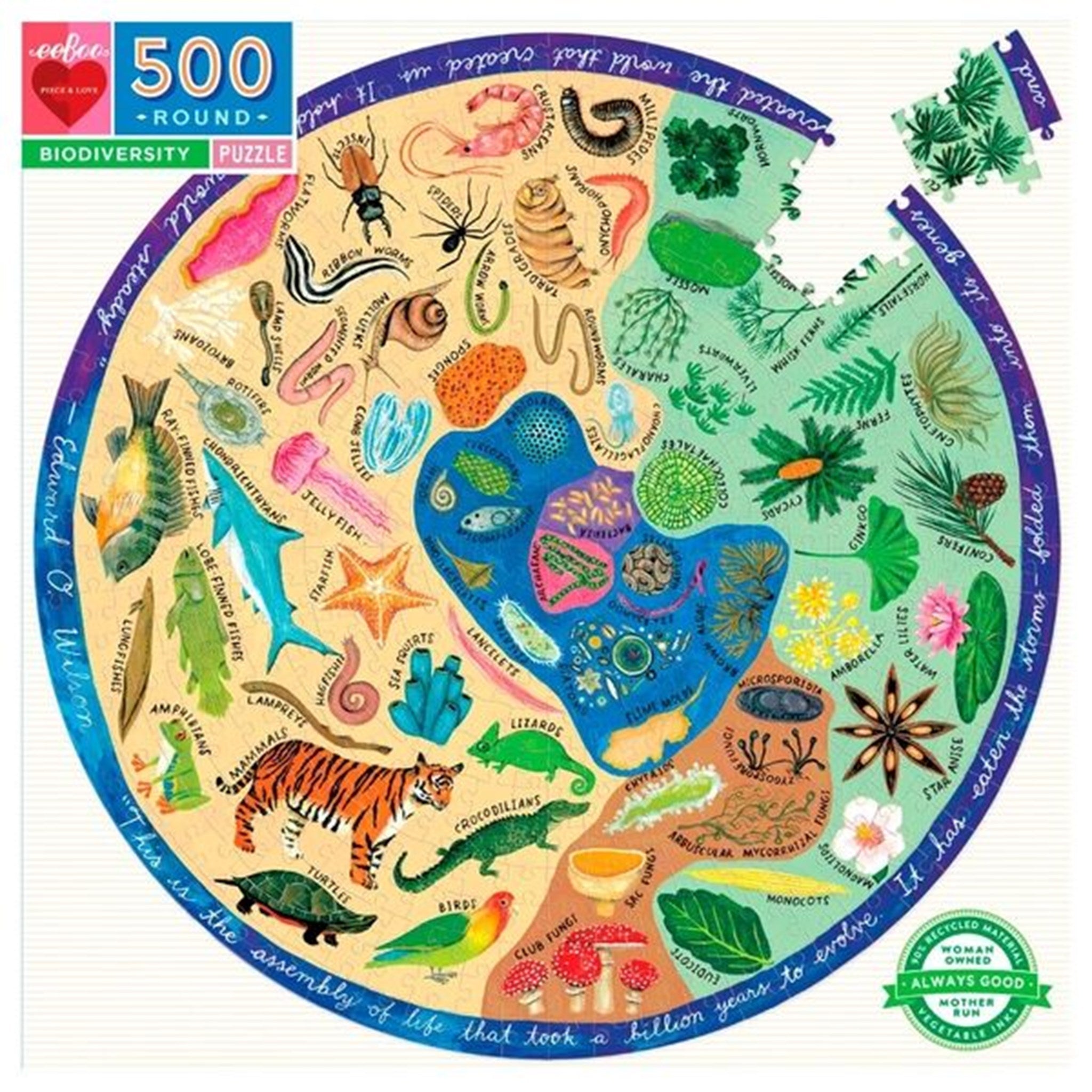 Eeboo Puslespil 500 Brikker - Biodiversitet