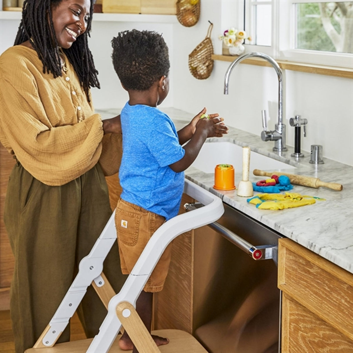 Ergobaby Evolve Kitchen Helper Plade og Bøjle Natural Wood White