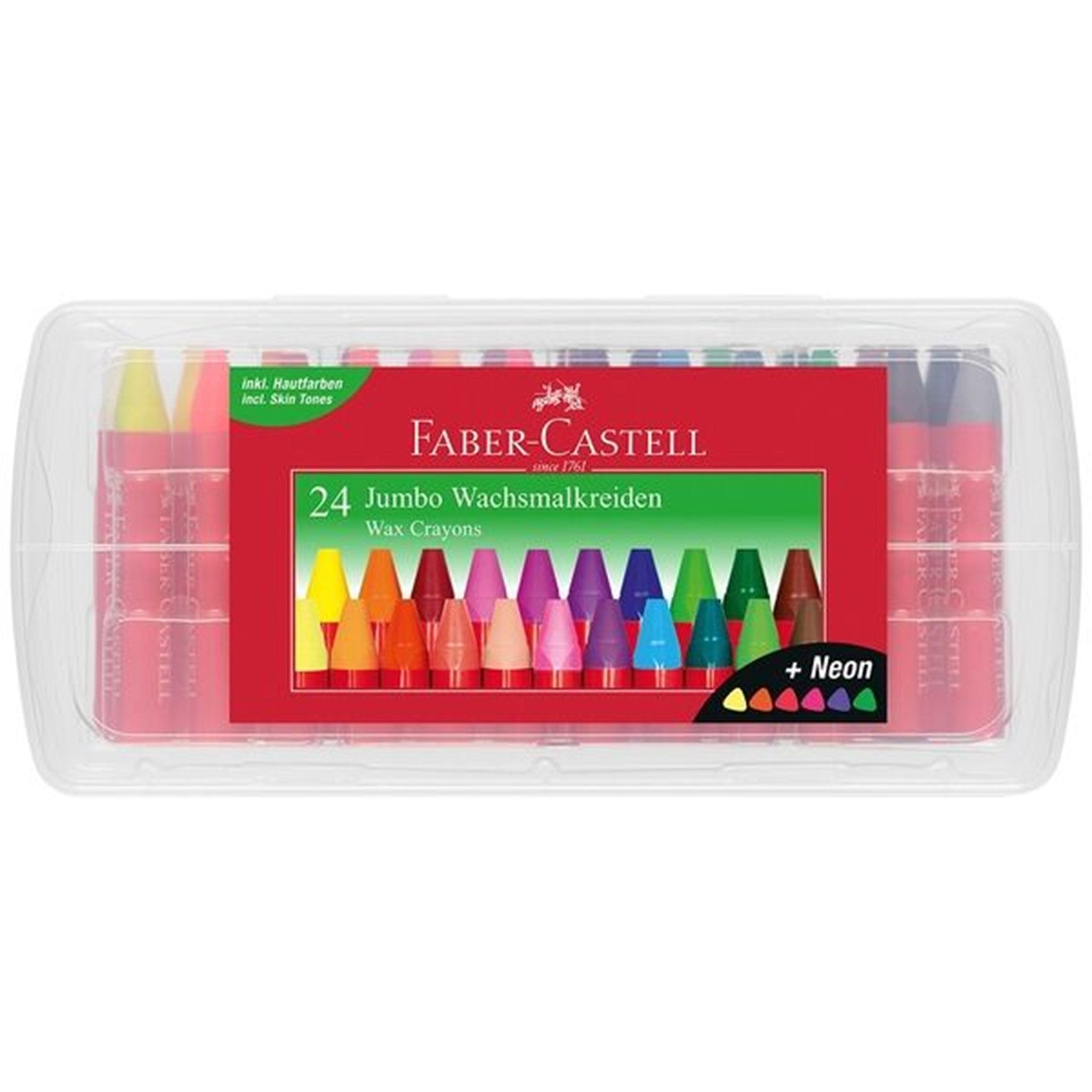 Faber Castell Jumbo Wax Crayons Box 24 Farver