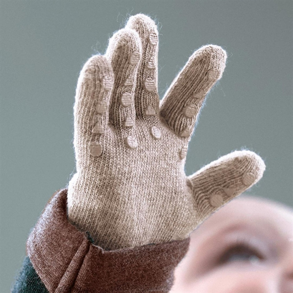 Gobabygo Uld Grip Gloves Sand