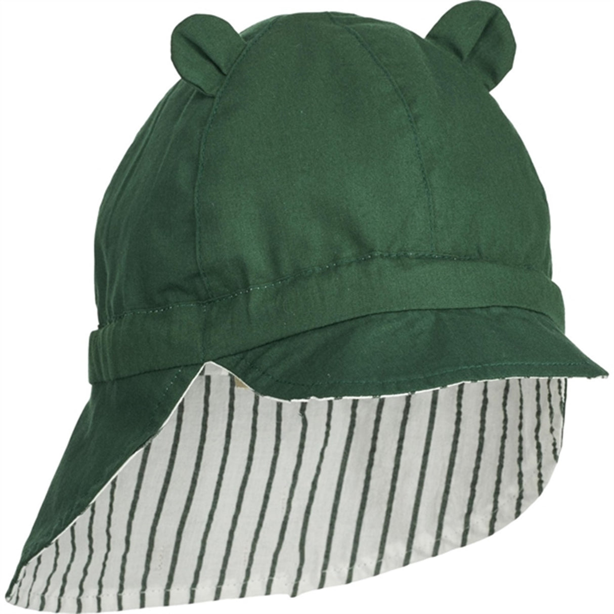 Liewood Gorm Solhat Stripes Garden Green/Creme De La Creme