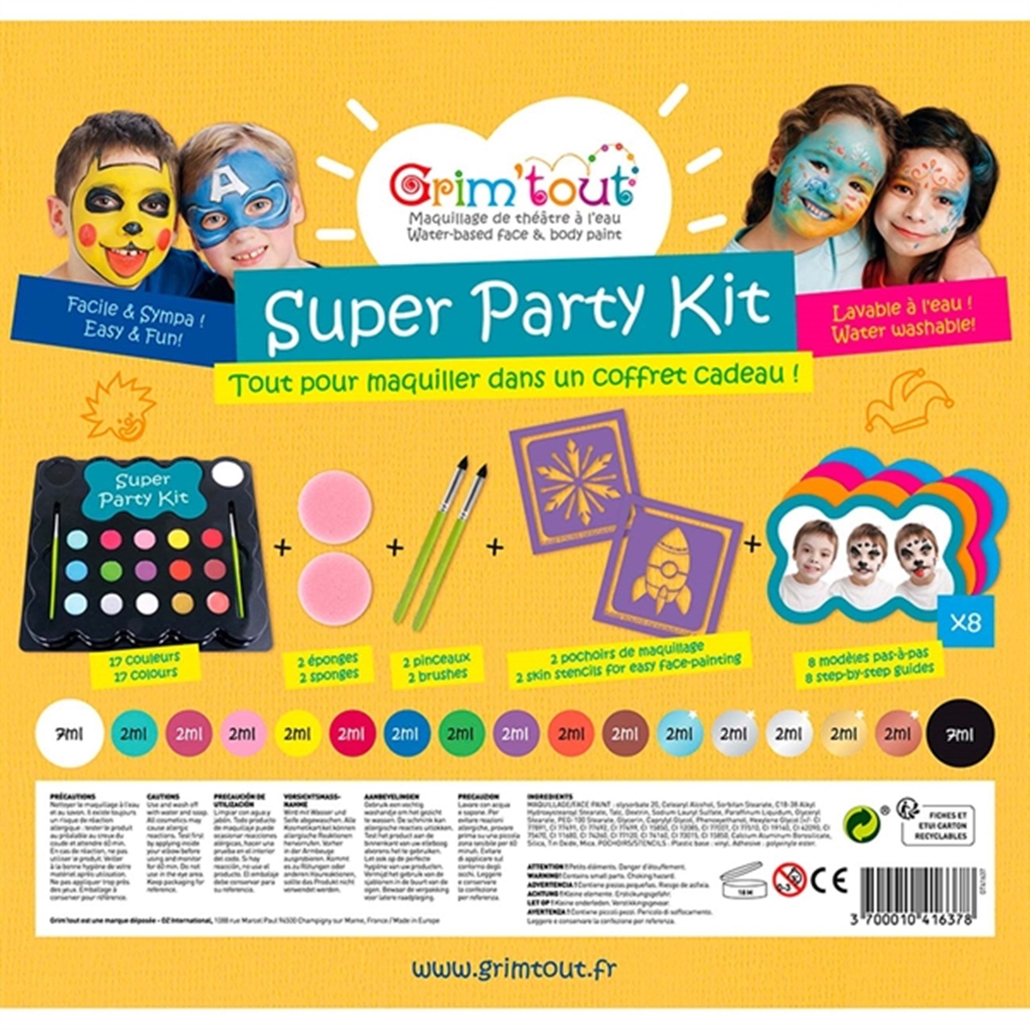 Grim'tout Teatersminke Super Party Kit 2