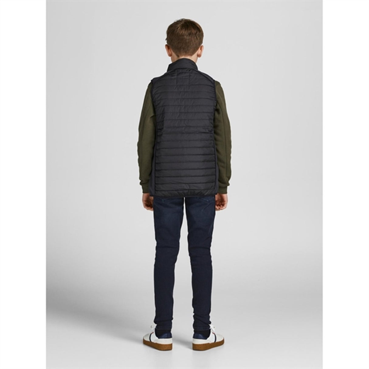 Jack & Jones Junior Black Multi Quiltet Vest Noos