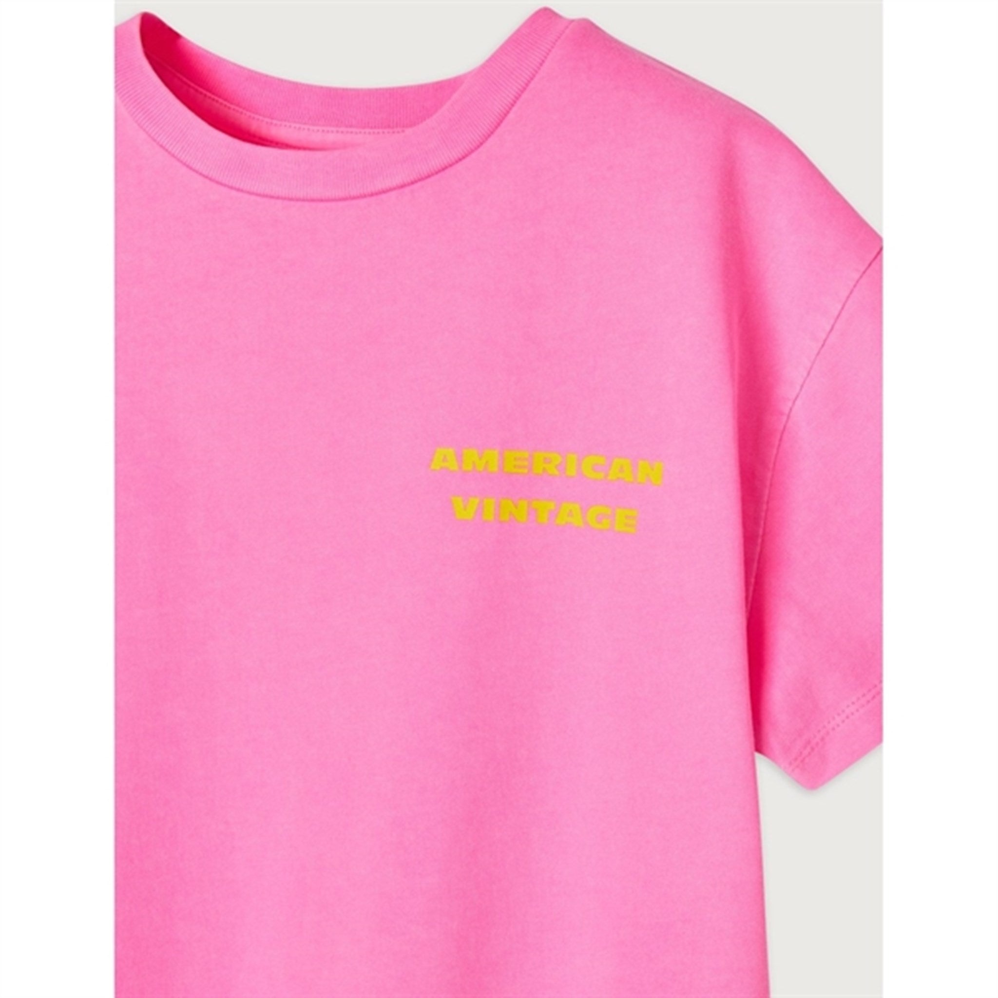 American Vintage T-Shirt Fizvalley Fluo Pink 2