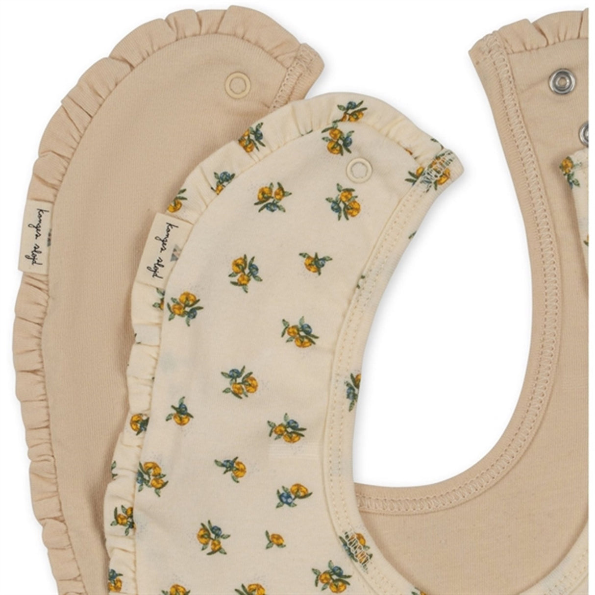 Konges Sløjd Hagesmæk Basis 2-Pak Frill Peonia Limone/Brazilian Sand