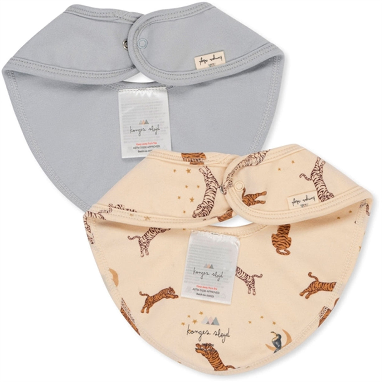 Konges Sløjd Basis Hagesmæk 2-Pak Roar/Pearl Blue