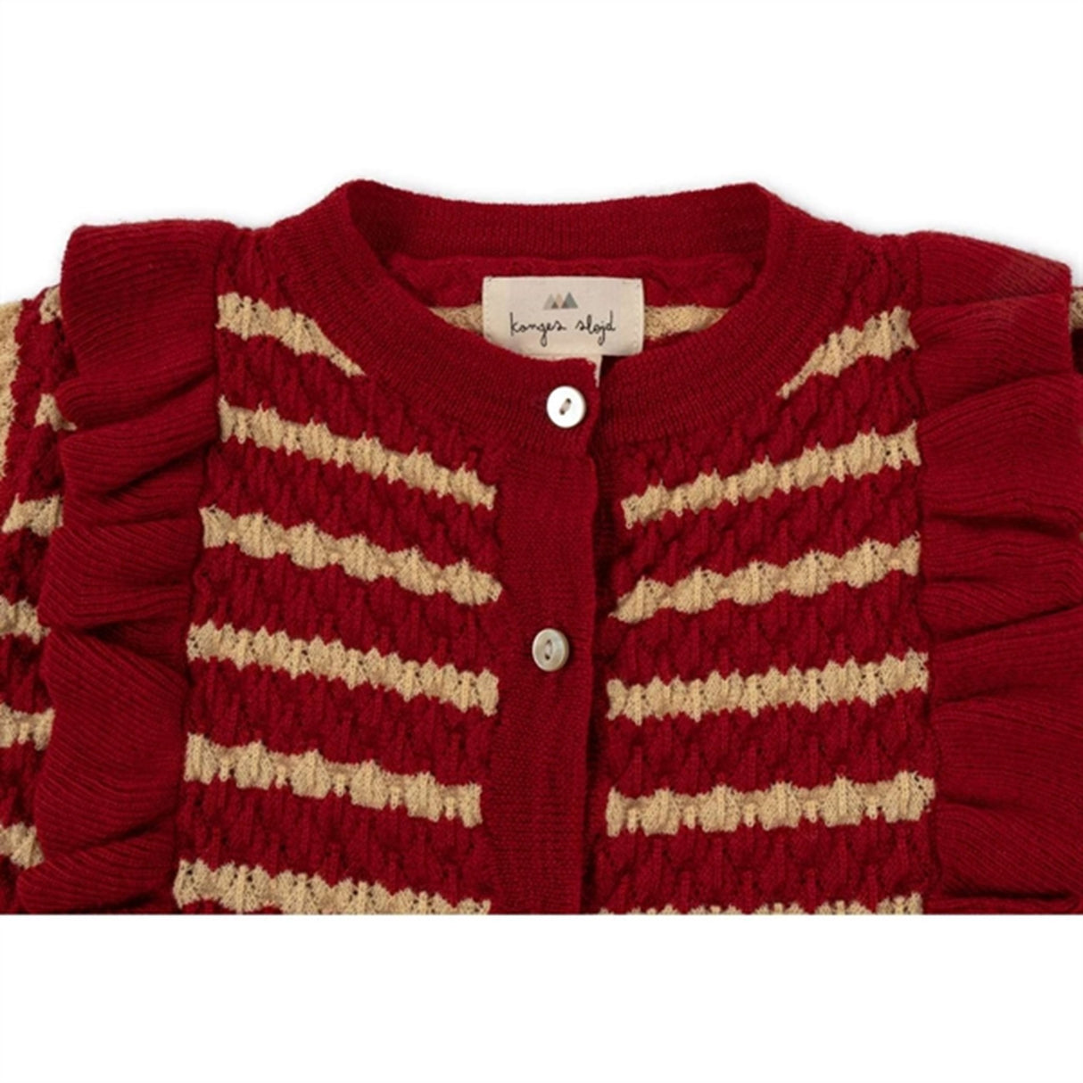 Konges Sløjd Jolly Stripe Cane Strik Frill Uld Cardigan
