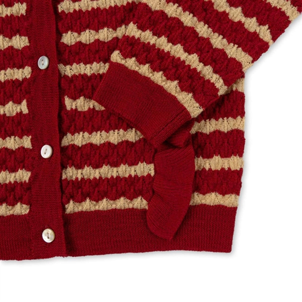 Konges Sløjd Jolly Stripe Cane Strik Frill Uld Cardigan