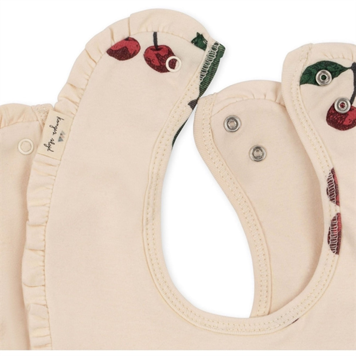 Konges Sløjd Ma Grande Cerise/Nouvelle Peach Basic 2-Pak Hagesmæk med Flæser