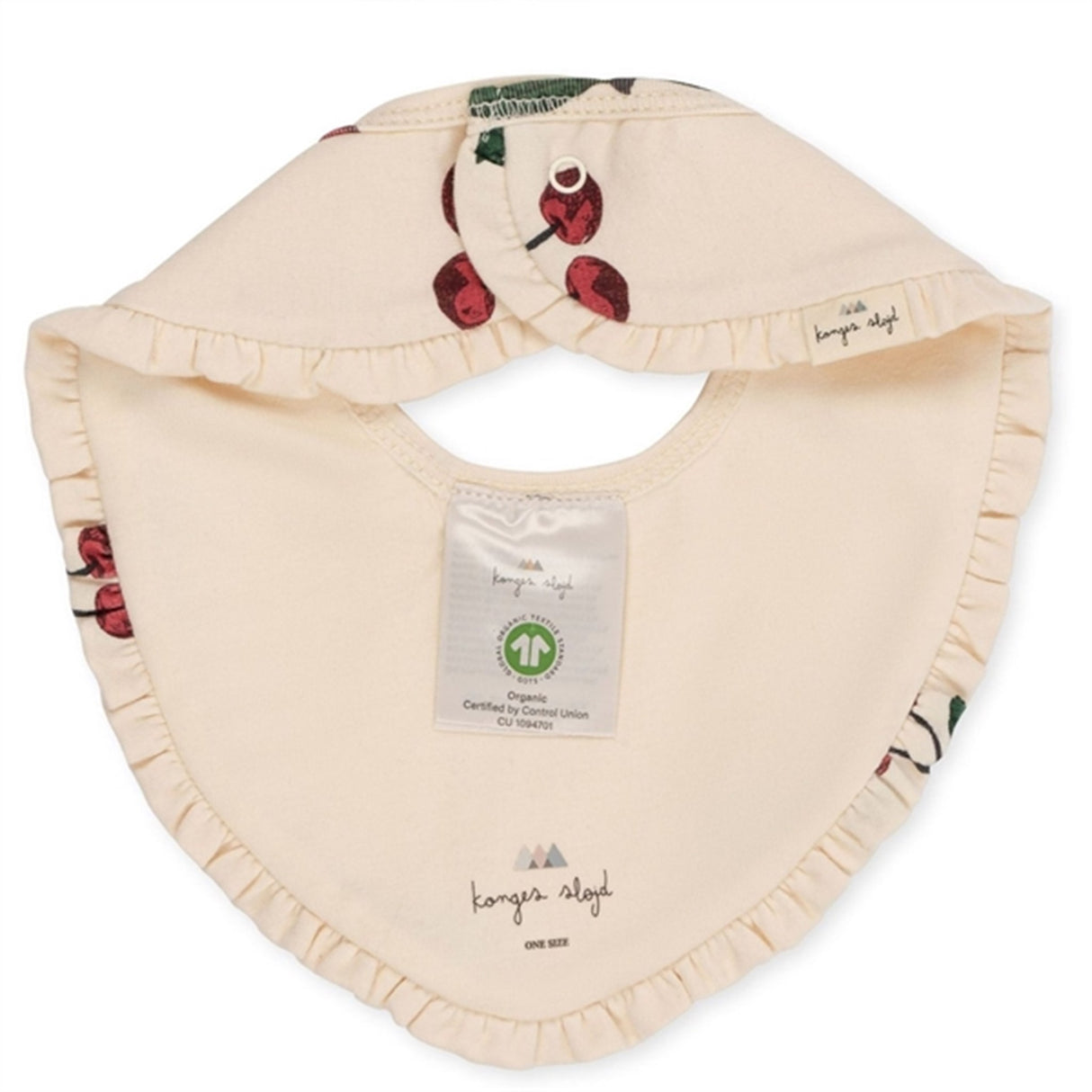 Konges Sløjd Ma Grande Cerise/Nouvelle Peach Basic 2-Pak Hagesmæk med Flæser