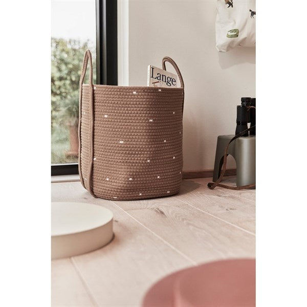 OYOY Dot Bomuldsreb Kurv 2-pak Caramel