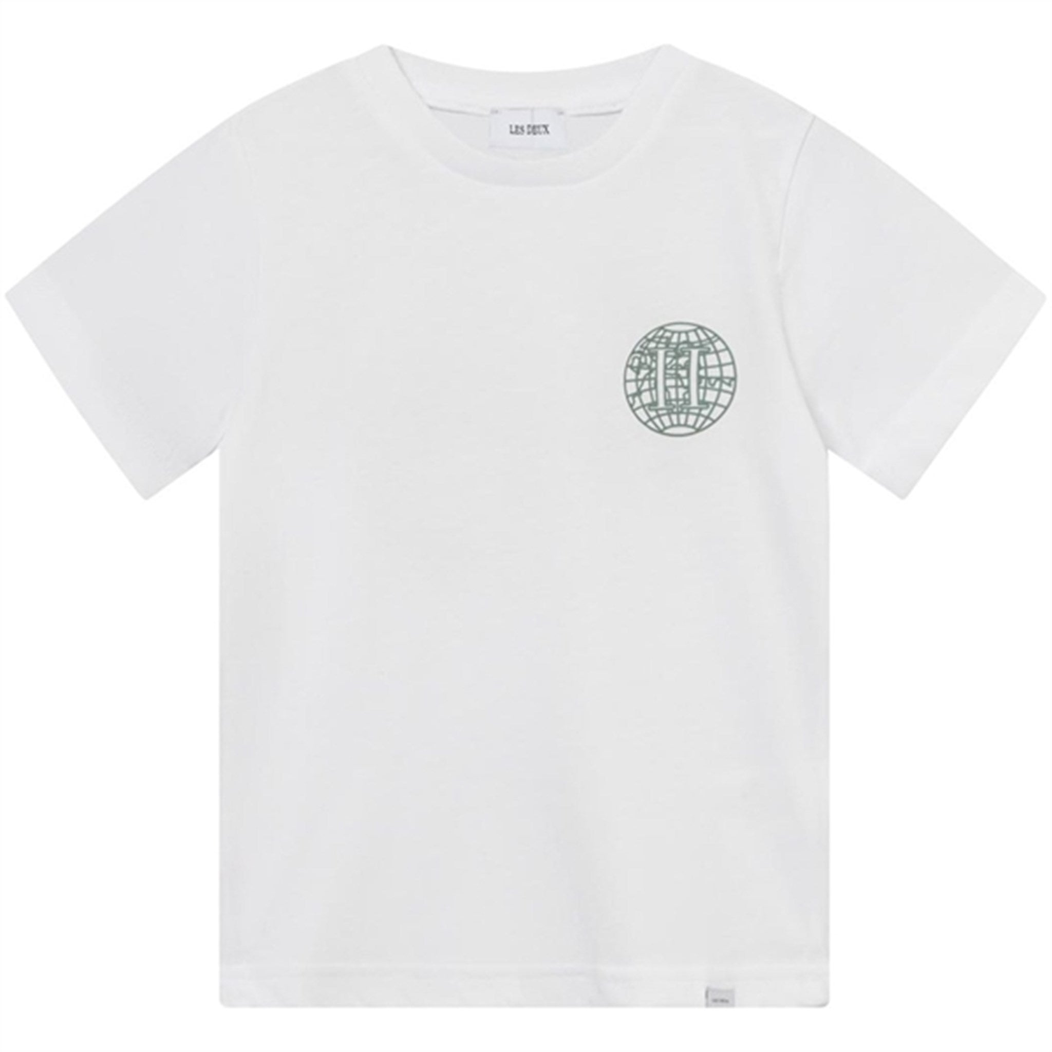 Les Deux Kids White/Dark Ivy Green Globe T-Shirt