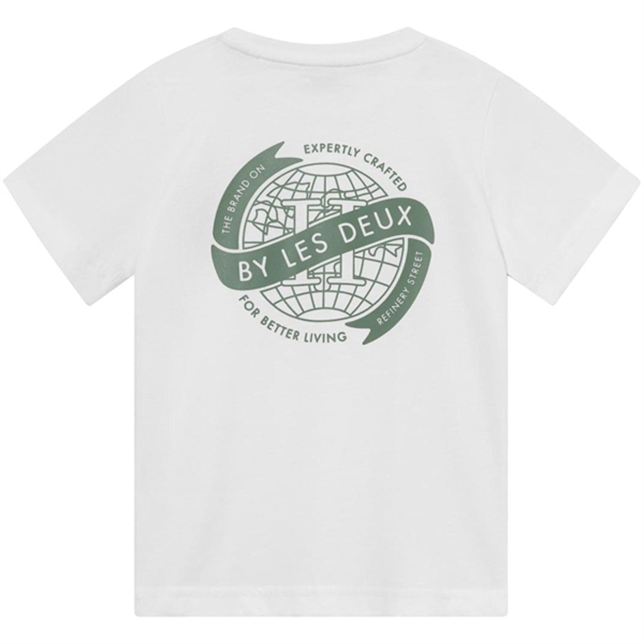 Les Deux Kids White/Dark Ivy Green Globe T-Shirt 4
