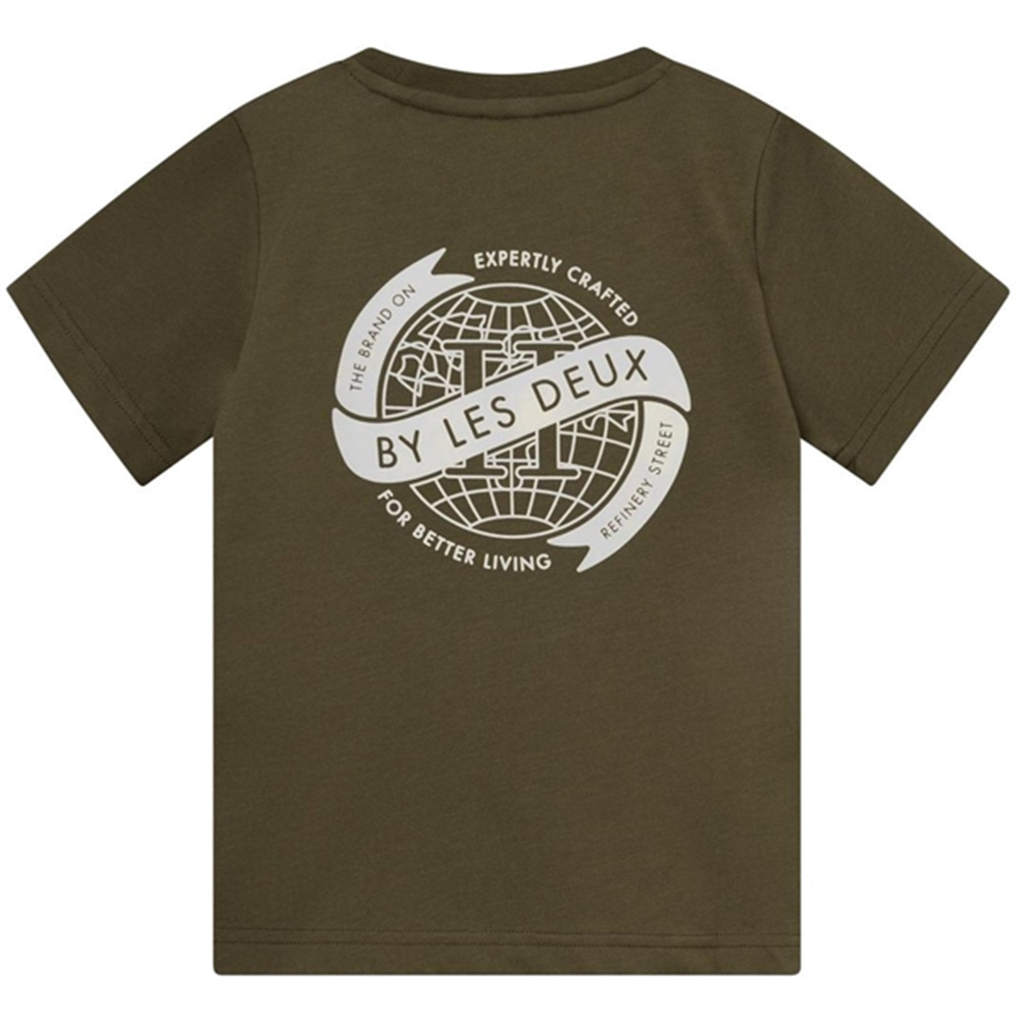 Les Deux Kids Olive Night/Ivory Globe T-Shirt 4