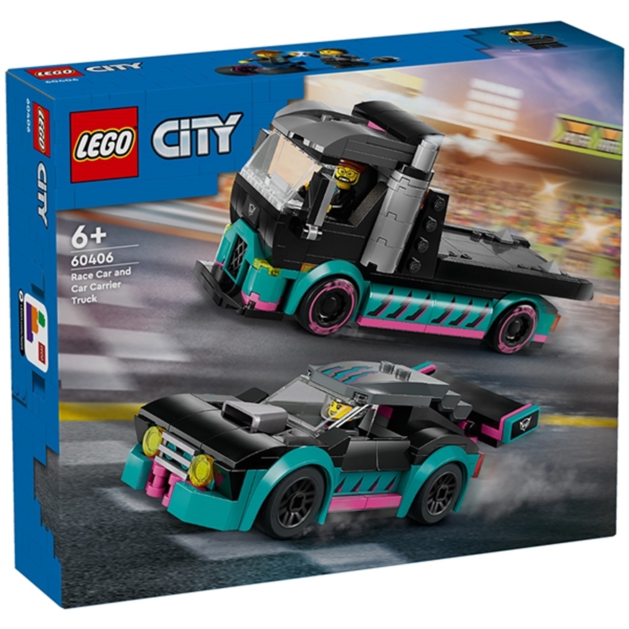 LEGO® City Racerbil og Biltransporter