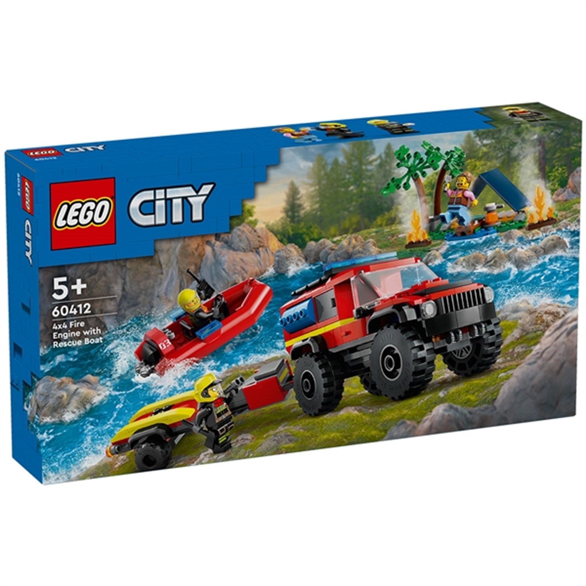 LEGO® City Firhjulstrukket Brandbil med Redningsbåd