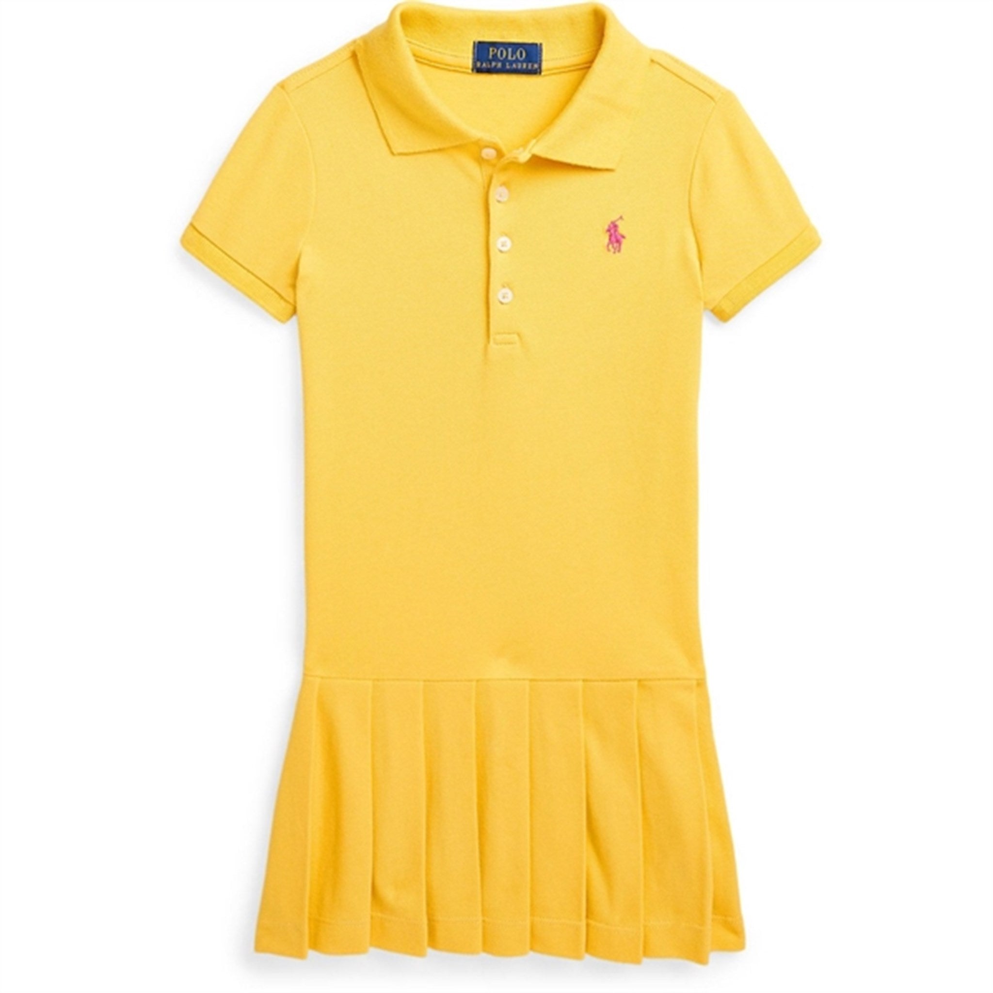 Polo Ralph Lauren Girls Kjole Chrome Yellow W/ Bright Pink