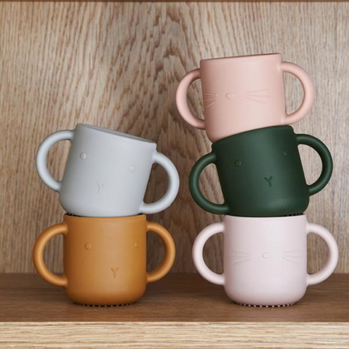 Liewood Gene Silicone Cup 2-Pak Cat Rose