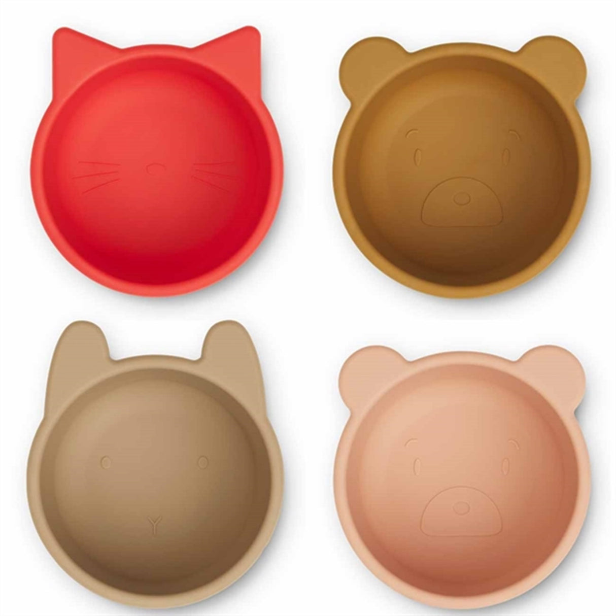 Liewood Malene Silikone Skåle 4-Pak Apple Red / Tuscany Rose Multi Mix