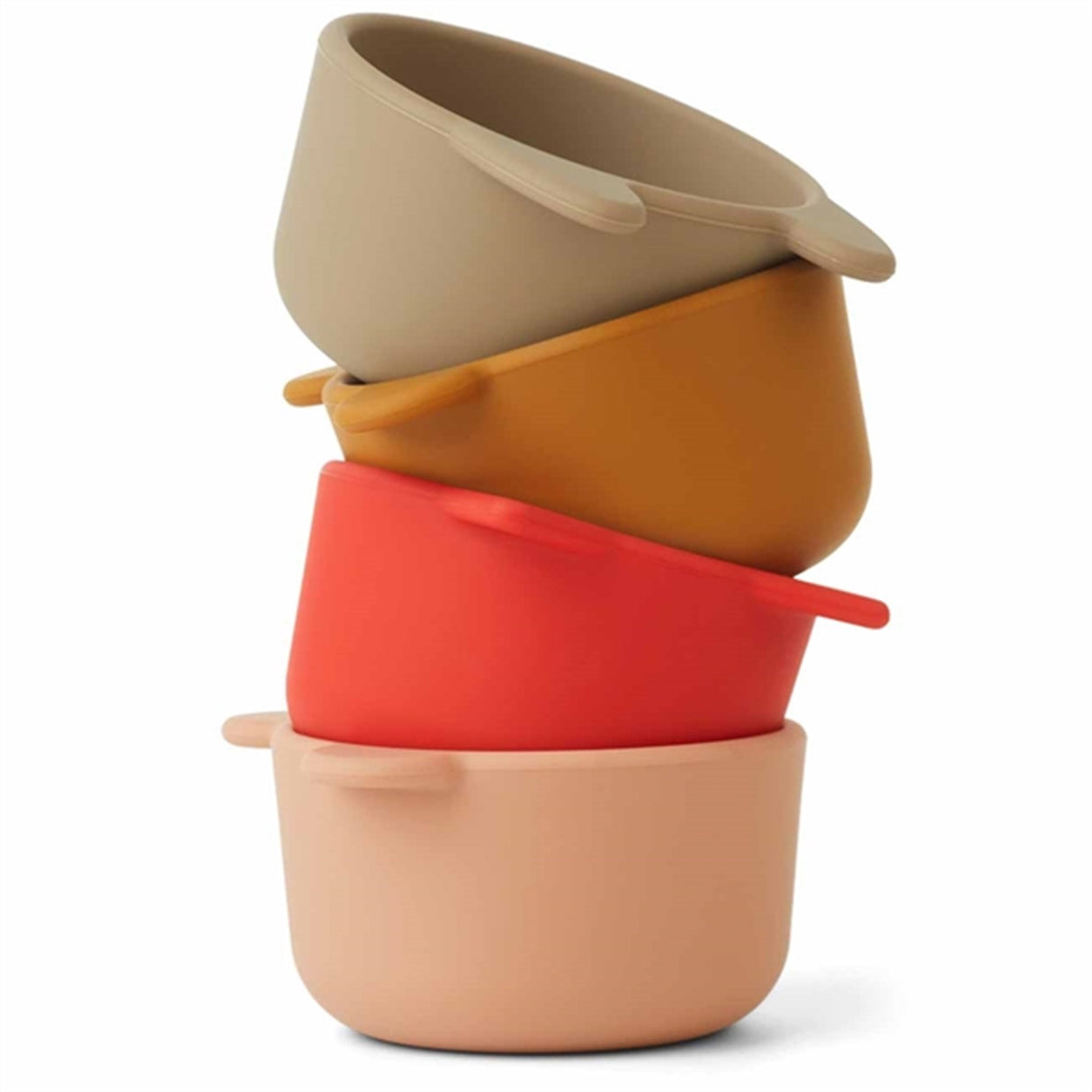 Liewood Malene Silikone Skåle 4-Pak Apple Red / Tuscany Rose Multi Mix