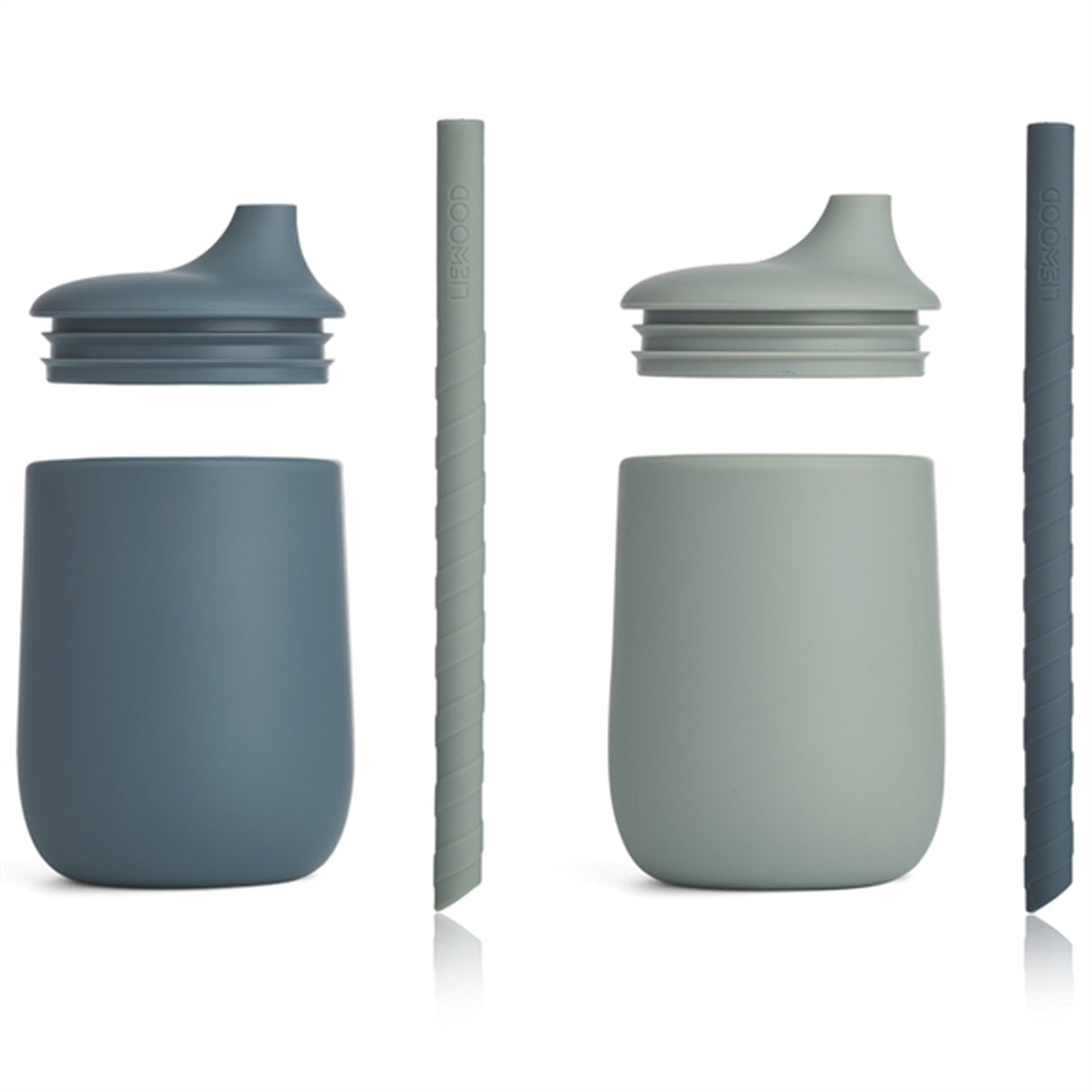 Liewood Ellis Sippy Silicone Kop 2-Pak Whale Blue/Dove Blue Mix