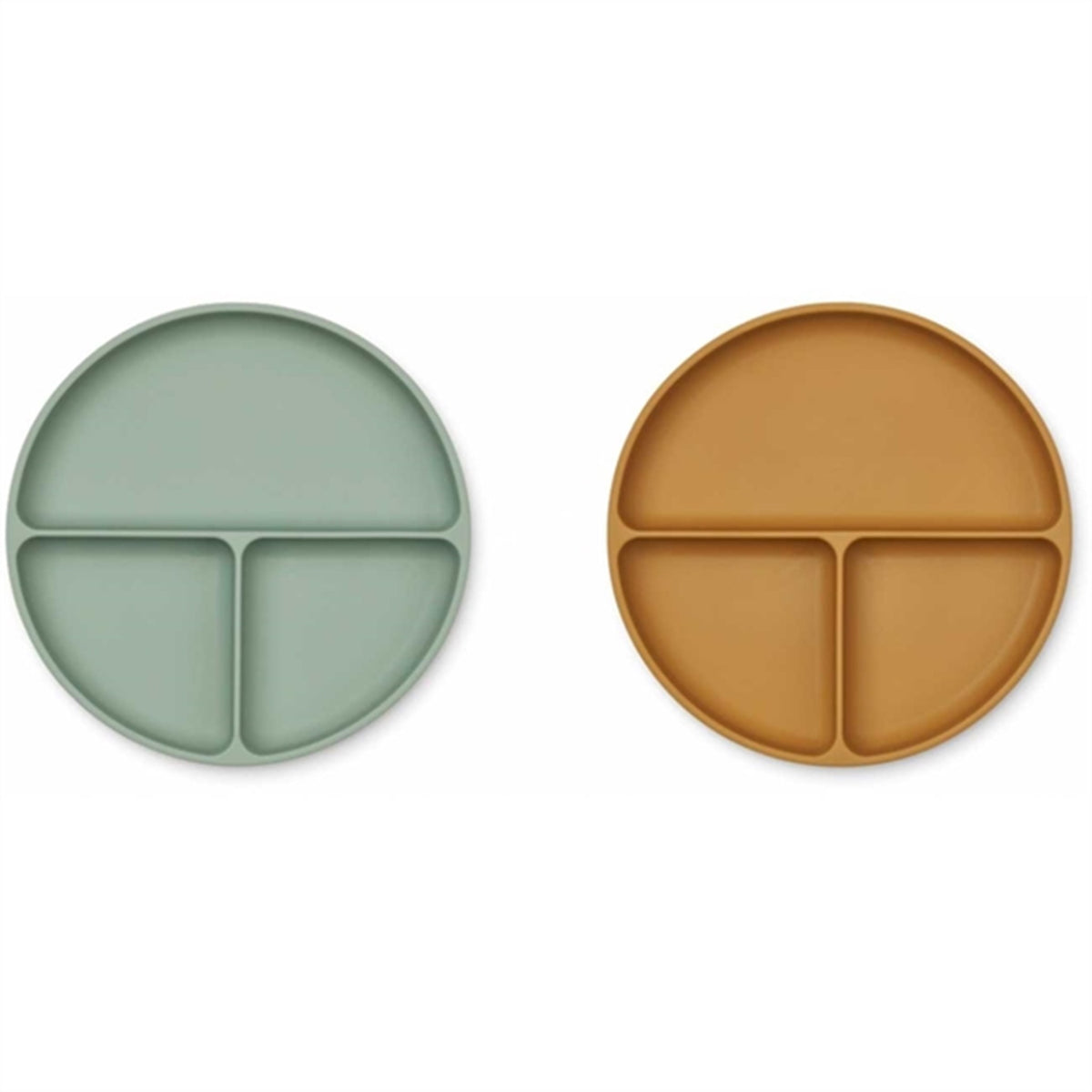 Liewood Harvey Silikone Opdelt Tallerken 2-pak Peppermint/Golden Caramel Mix