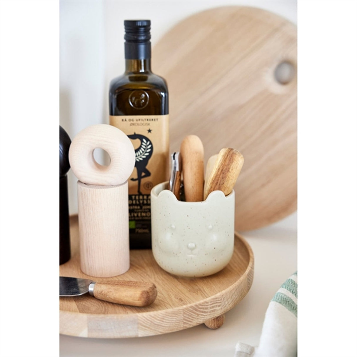 OYOY Bear Krukke Reactive Olive