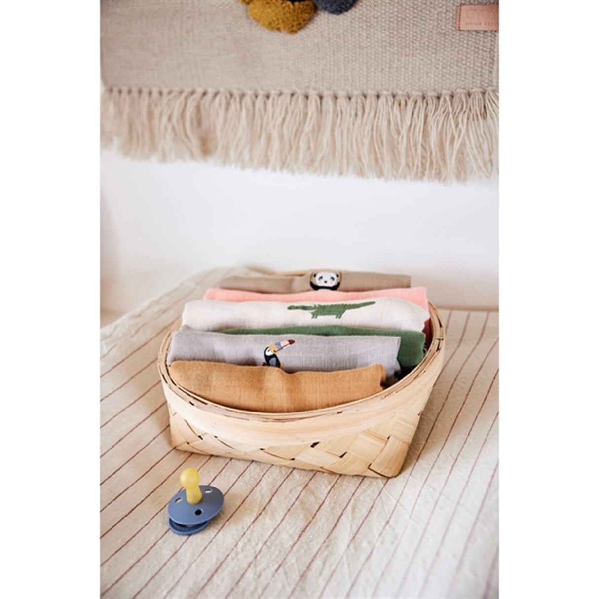 OYOY Crocodile Muslin Stofble 2-pak Beige / Olive Green