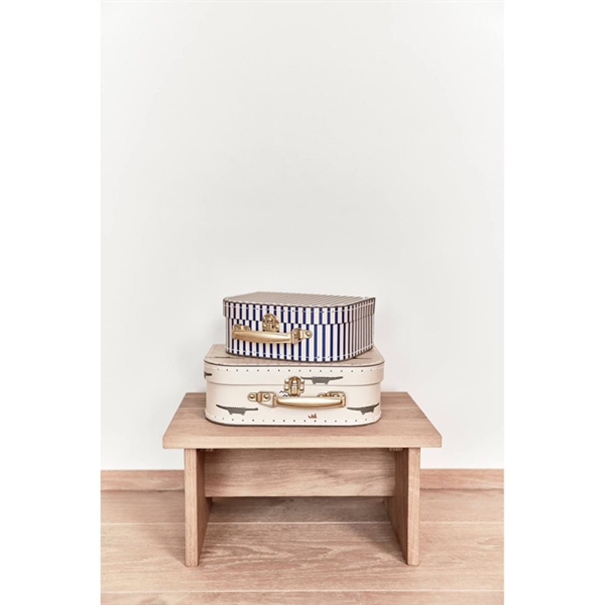 OYOY Mini Kuffert Crocodile & Stripe 2-pak Beige