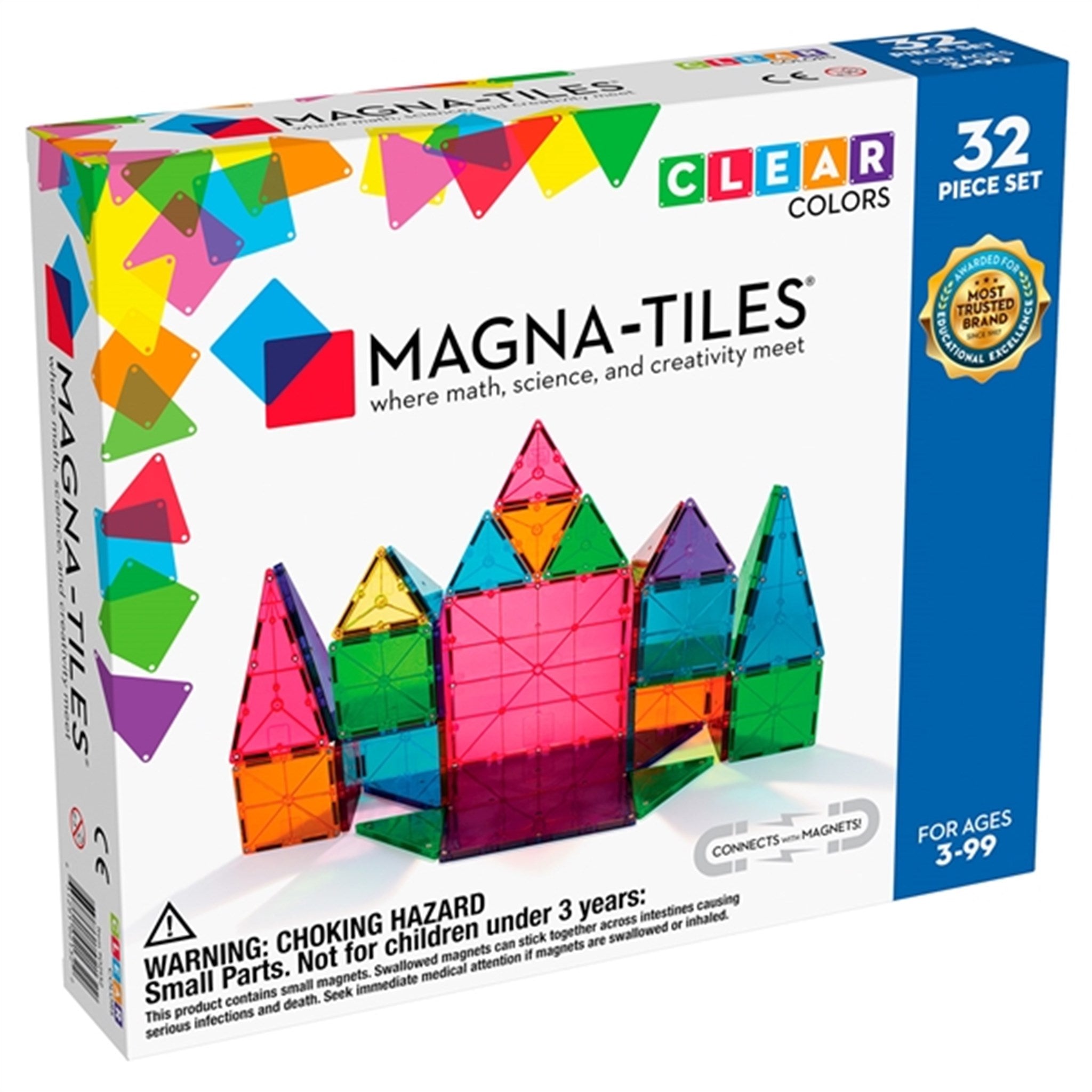Magna-Tiles® Clear Colors - Magnetsæt 32 Dele