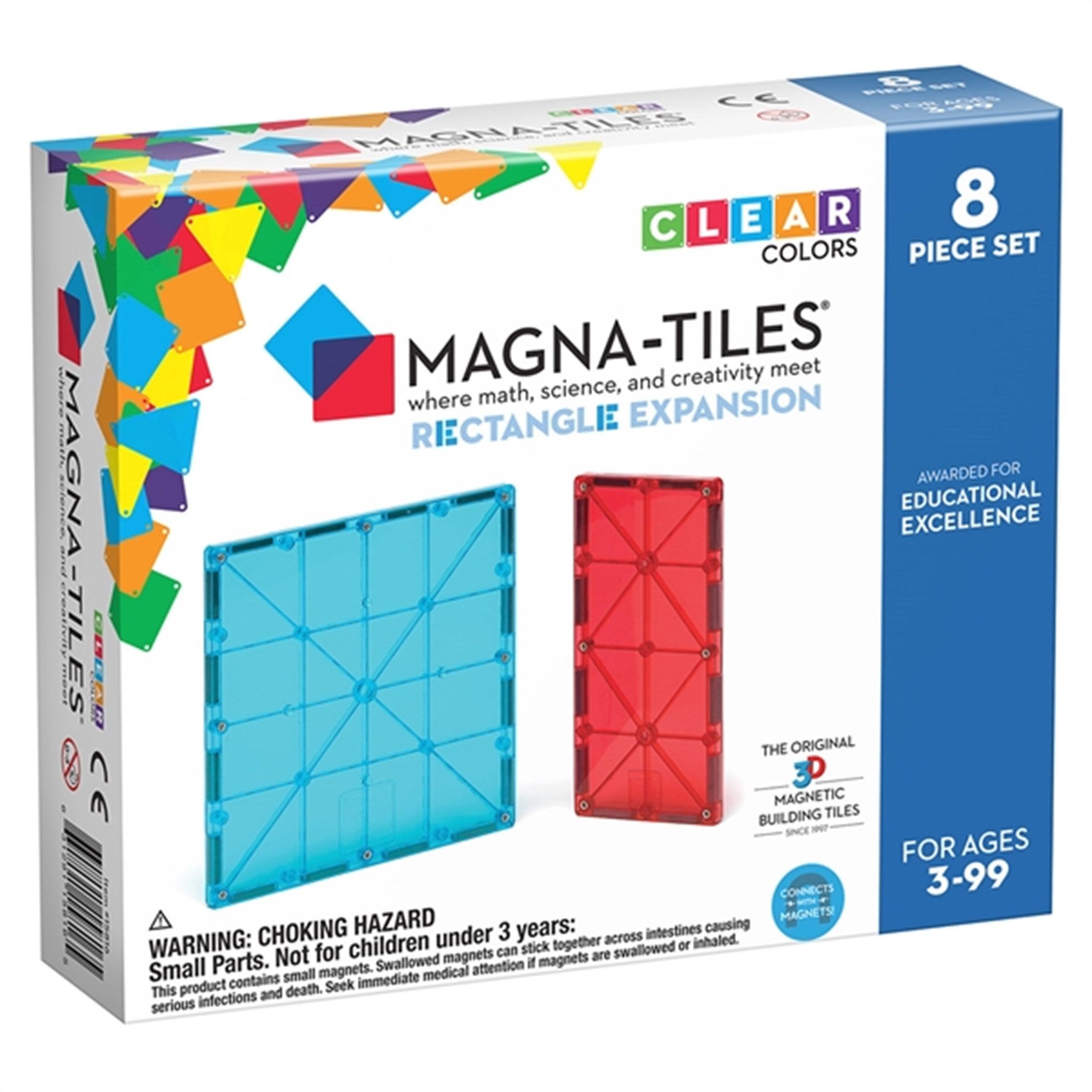 Magna-Tiles® Expansion - Udvidelsessæt 8 Dele - Firkanter