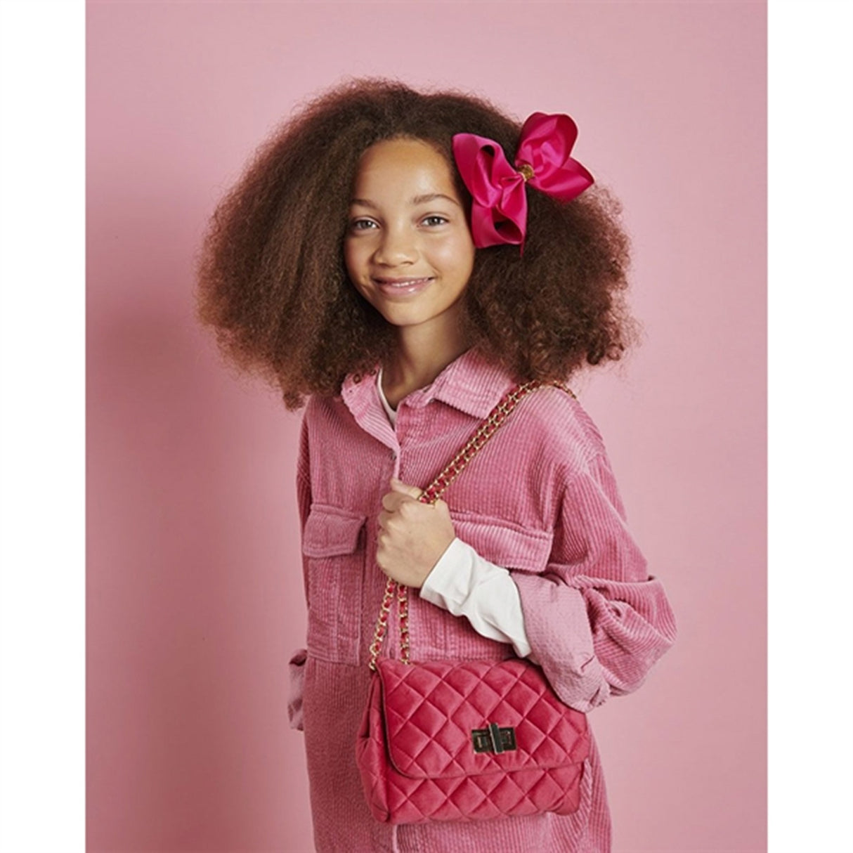 Milledeux Medium Velour Taske Azalea Pink