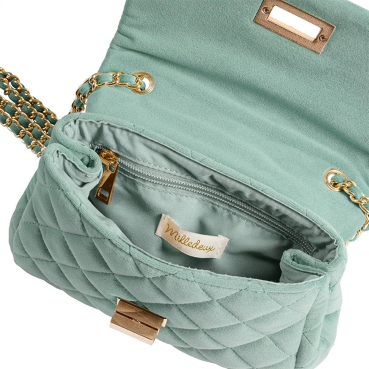 Milledeux Medium Velour Taske Nile Blue