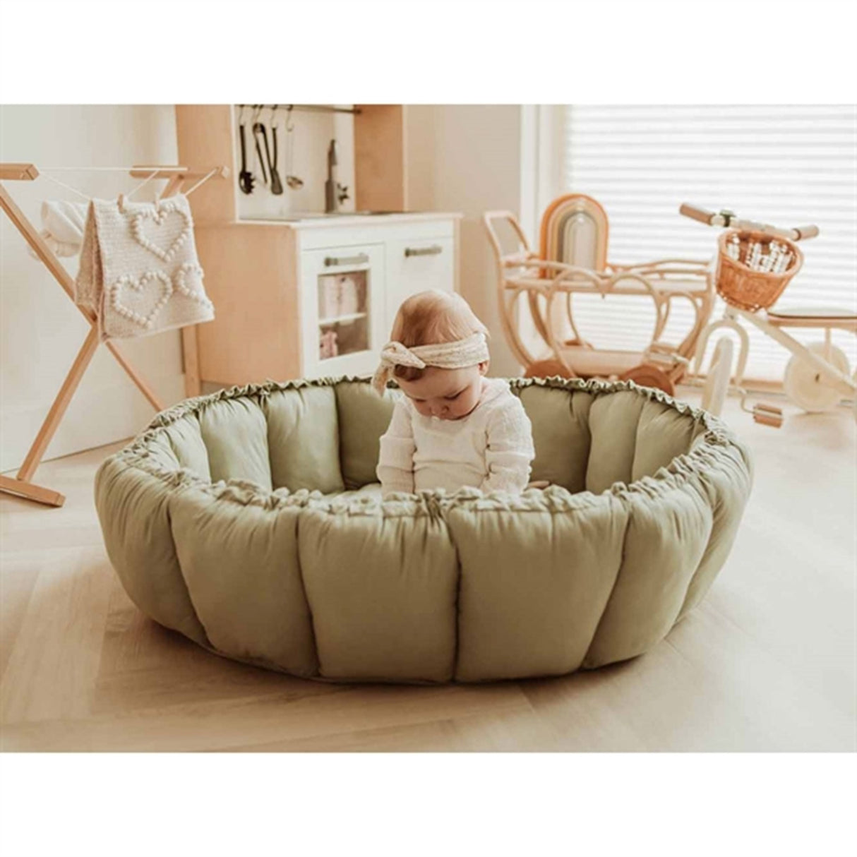 Play&Go 3-i-1 Legetæppe Organic Bloom Meadow Green