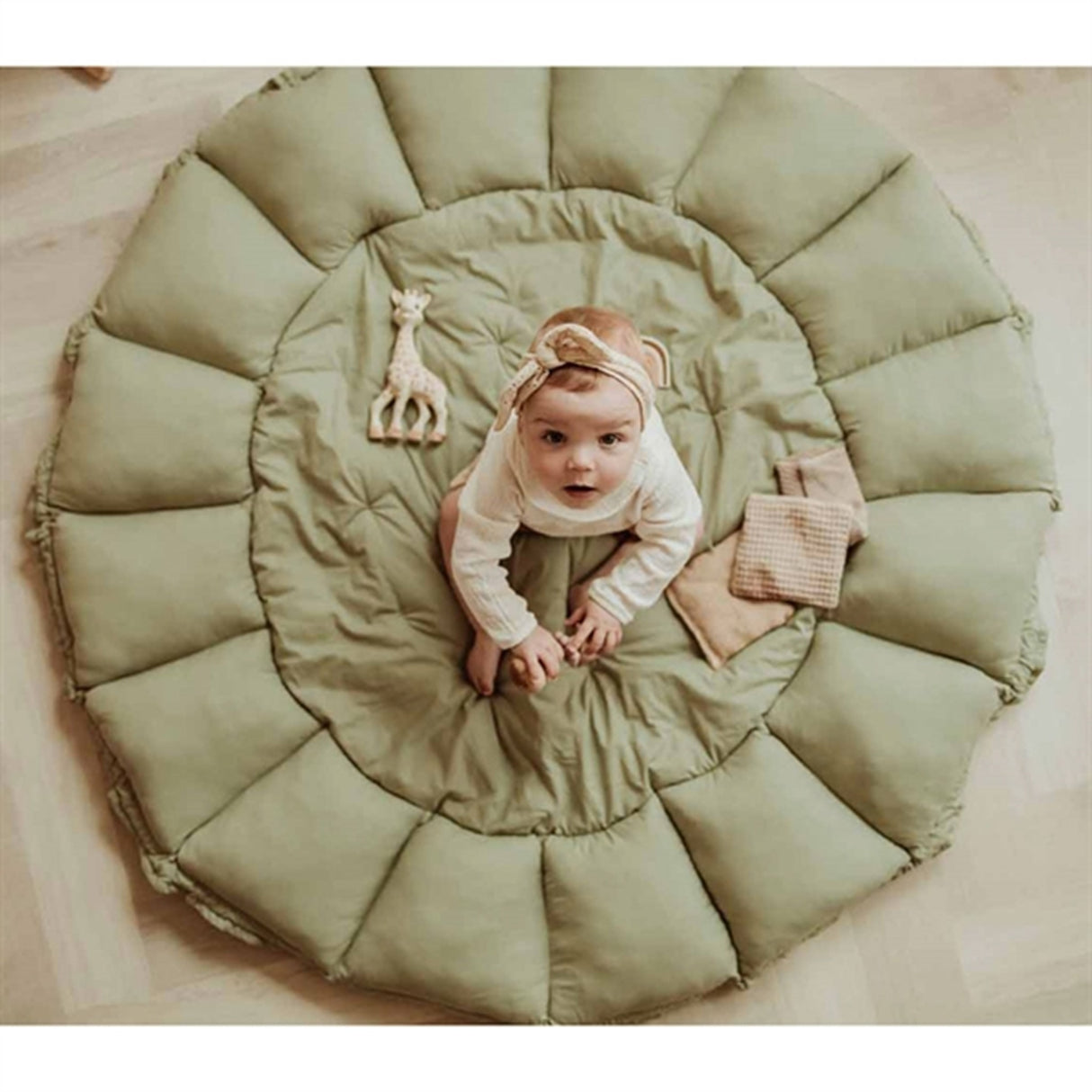 Play&Go 3-i-1 Legetæppe Organic Bloom Meadow Green