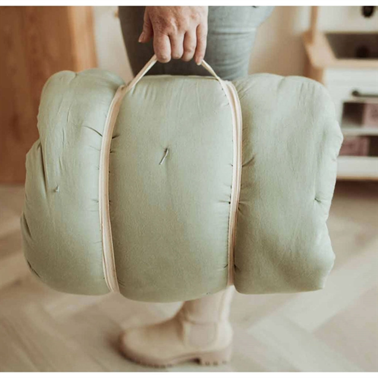 Play&Go 3-i-1 Legetæppe Organic Bloom Meadow Green