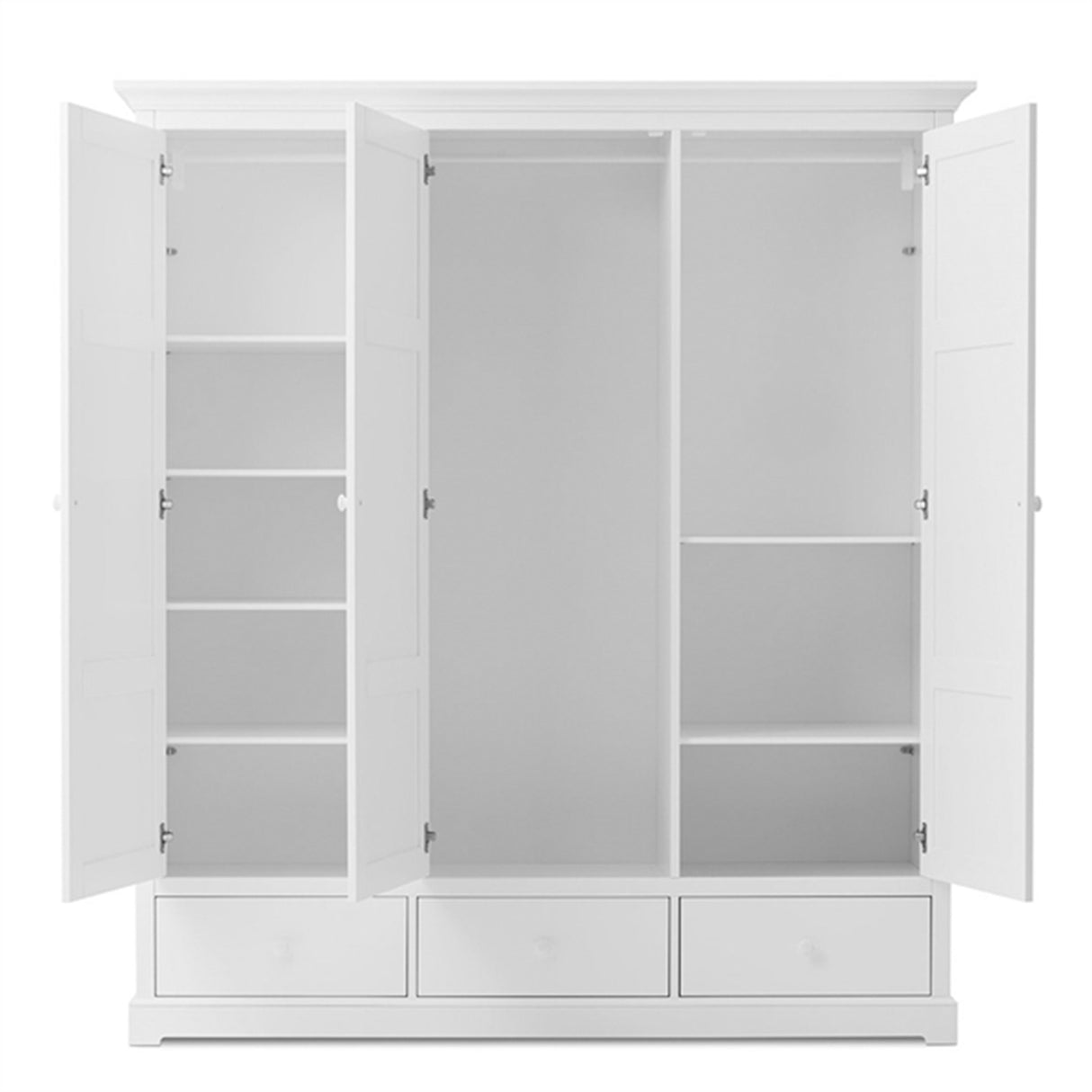 Oliver Furniture Seaside Klædeskab 3 Døre Hvid