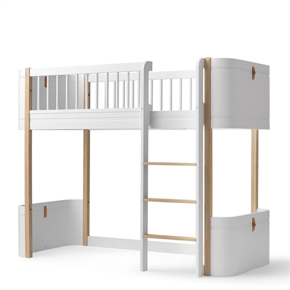 Oliver Furniture Wood Mini+ Halvhøj Seng Hvid/Eg