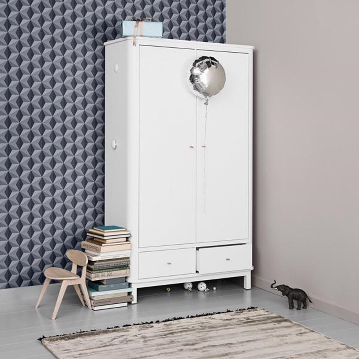 Oliver Furniture Wood Klædeskab 2 Døre Hvid