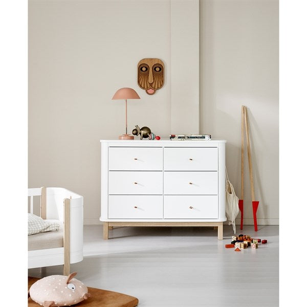 Oliver Furniture Wood Kommode m. 6 Skuffer Hvid/Eg 2
