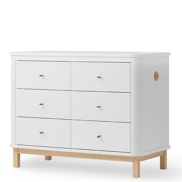 Oliver Furniture Wood Kommode m. 6 Skuffer Hvid/Eg