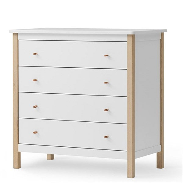 Oliver Furniture Wood Kommode m. 4 Skuffer Hvid/Eg