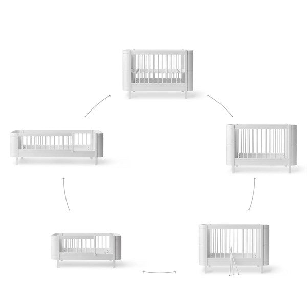 Oliver Furniture Wood Mini+ Tremmeseng inkl. Junior Kit Hvid