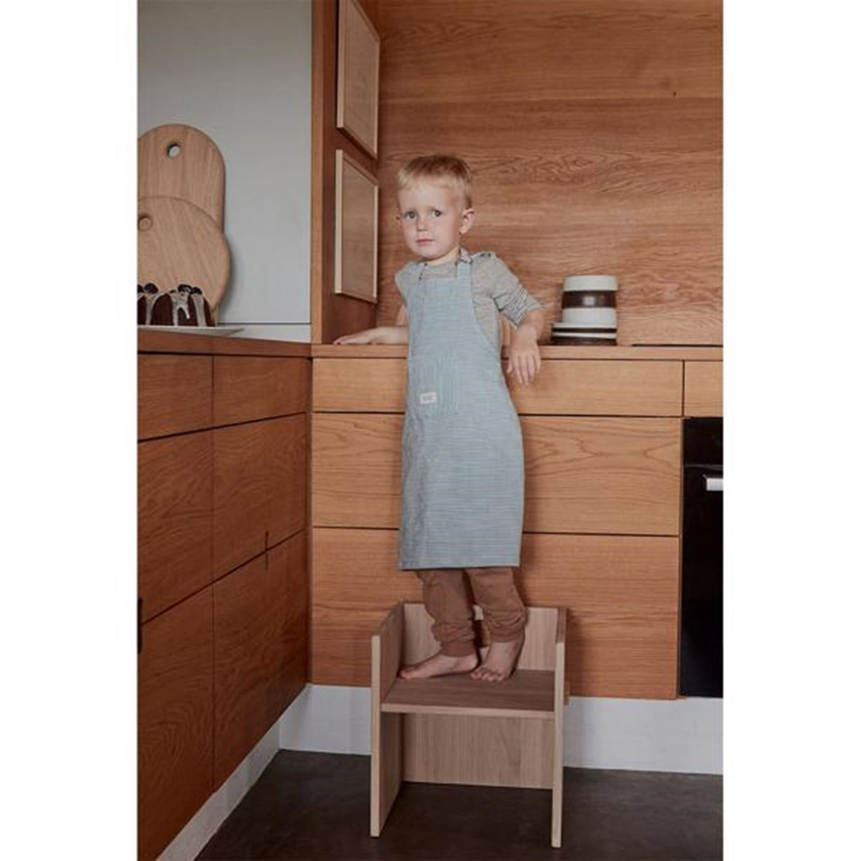 OYOY Gobi Forklæde White/Dusty Blue