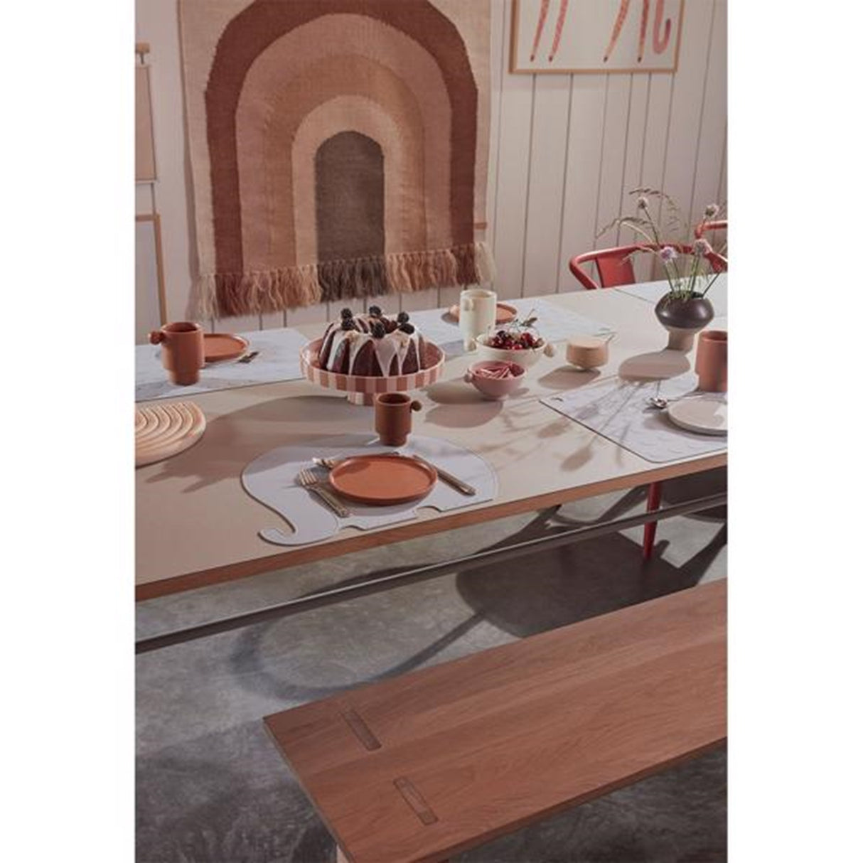 OYOY Dækkeserviet Henry Elefant Pale Blue