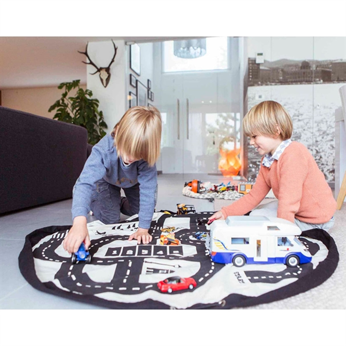 Play&Go 2-i-1 Legetæppe Roadmap/Thunderbolt